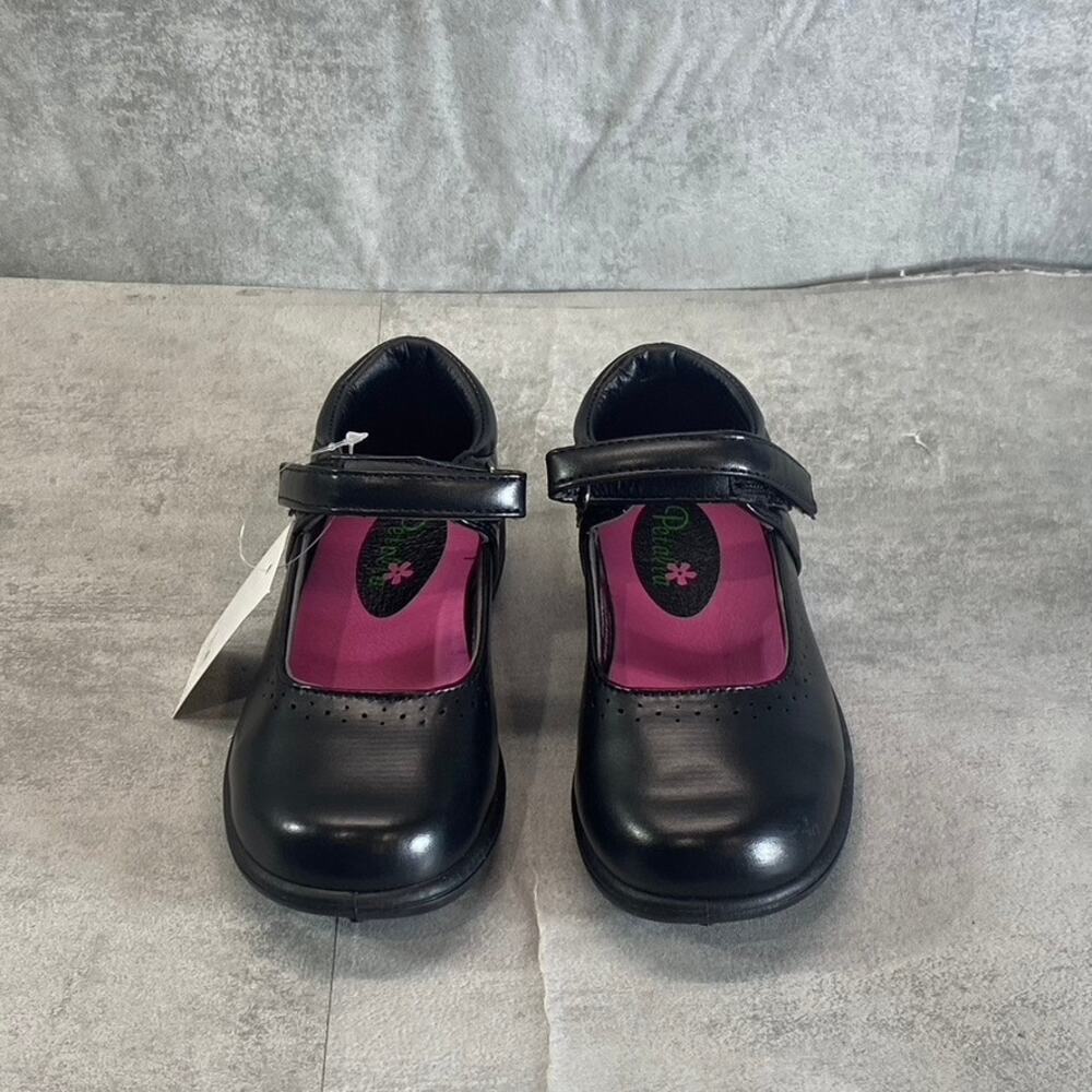 PETALIA Little Girl's Black Round-Toe Slip-On School Shoes SZ 11